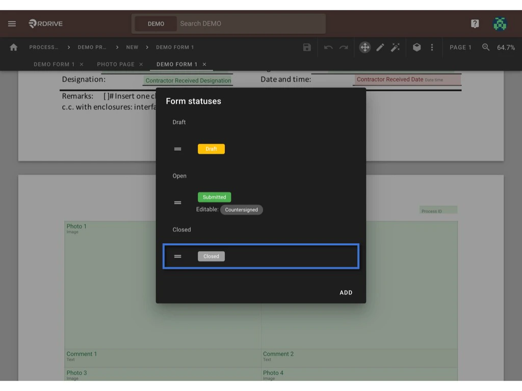 What can I do at the form wizard?