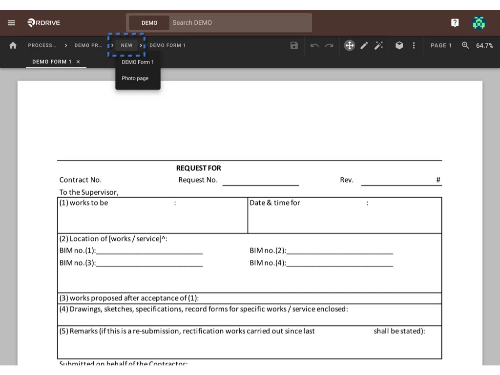 What can I do at the form wizard?