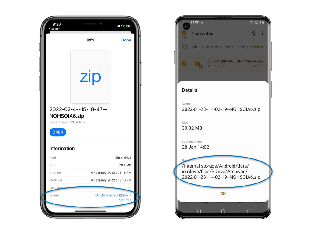 How to export project (database + files) to send to SnagR?