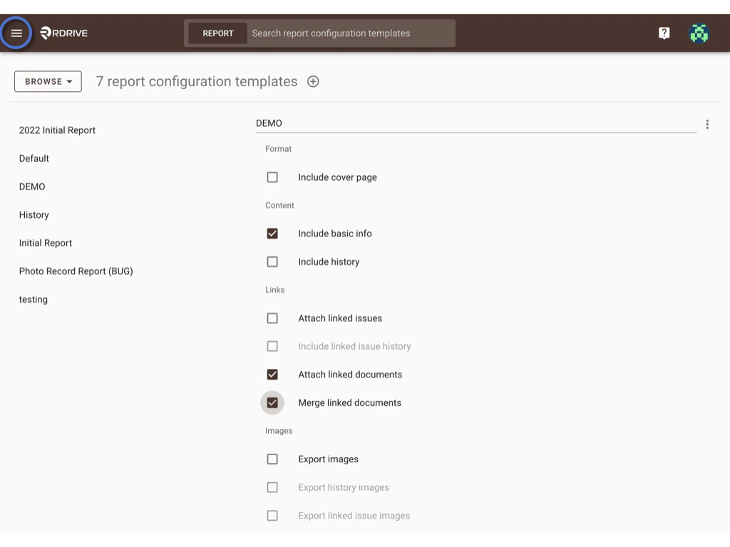 Set up a Report configuration