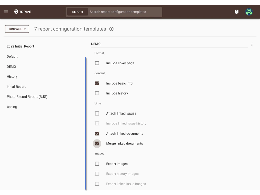 Set up a Report configuration