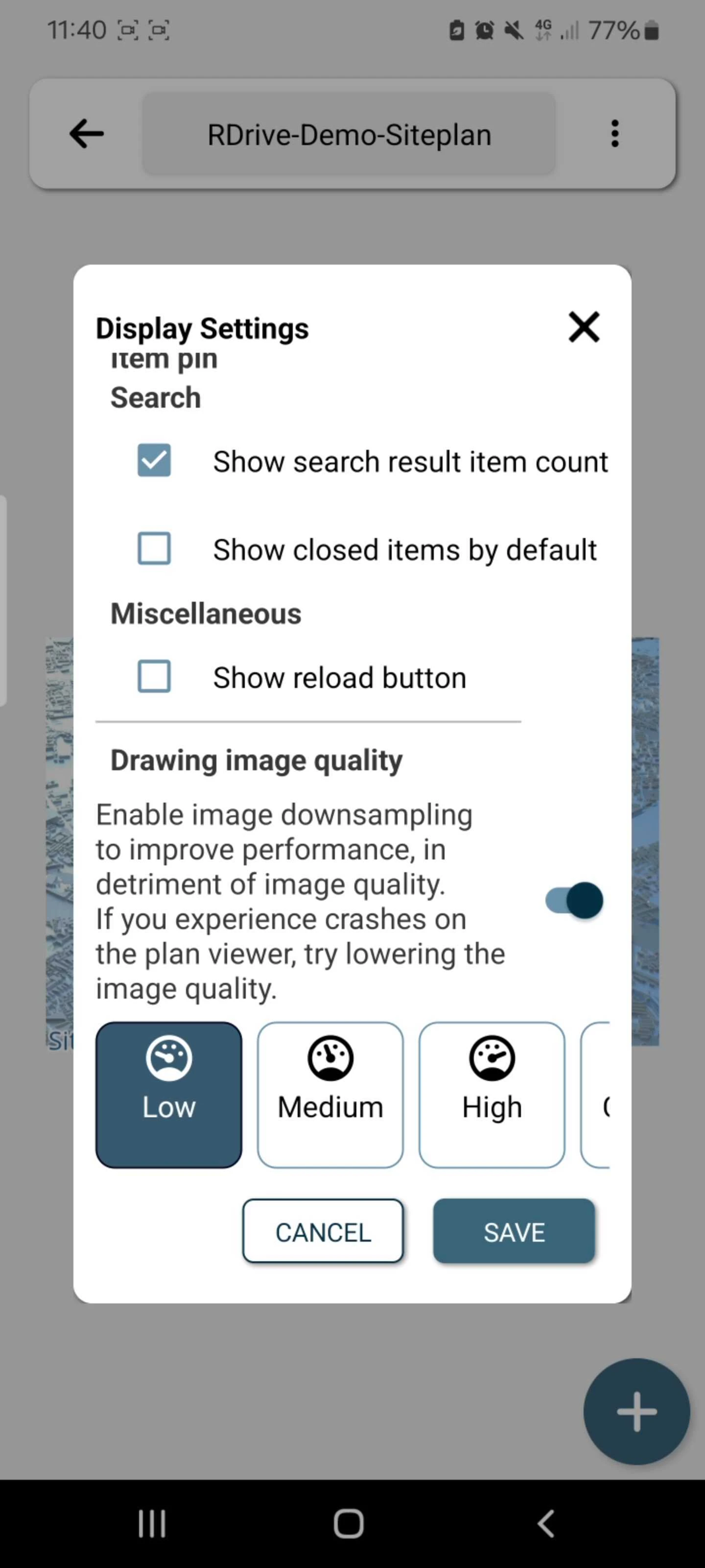 In-App Camera Function & Reducing Image Quality