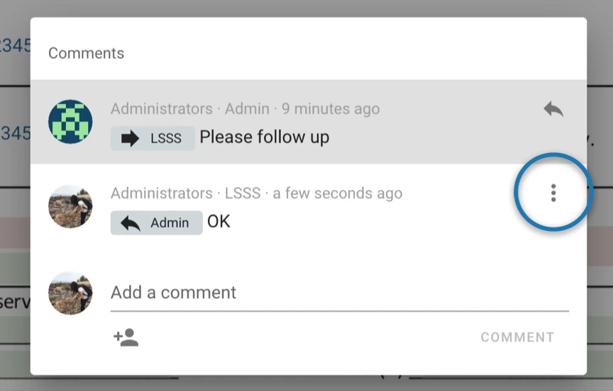 Can I reply to a comment from the form? ?