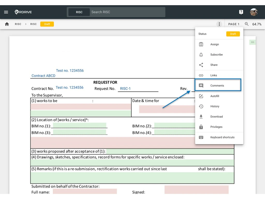 Can I reply to a comment from the form? ?