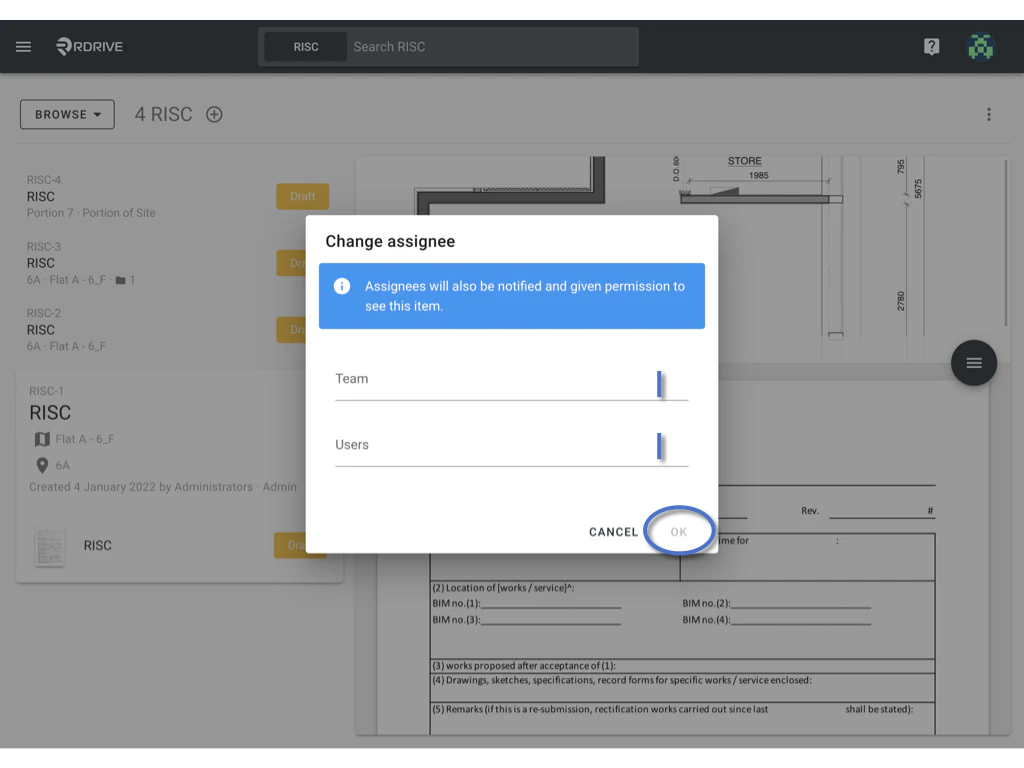 How to assign a form to other users? (Web)