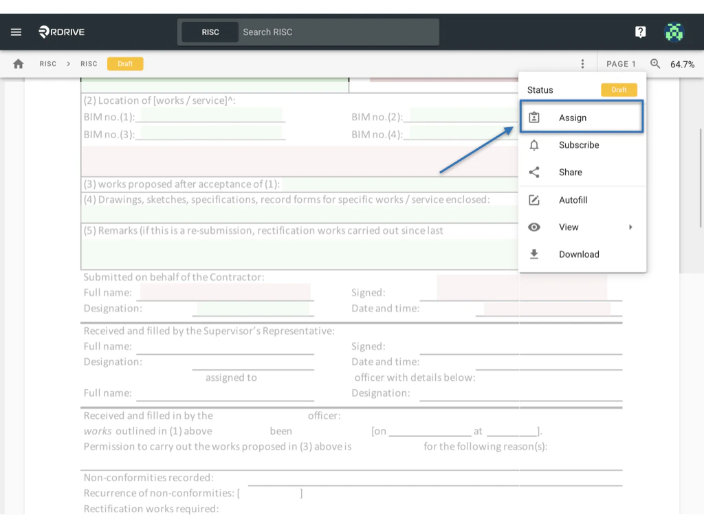 How to assign a form to other users? (Web)