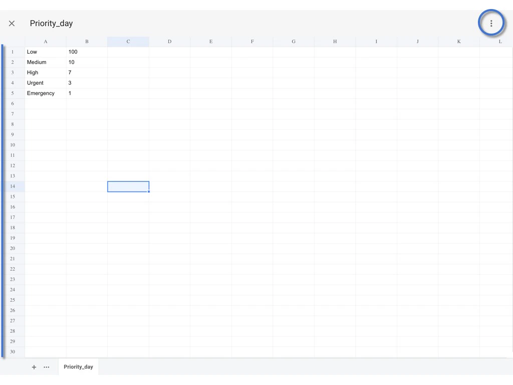 How to edit a preset spreadsheet? (Company level)