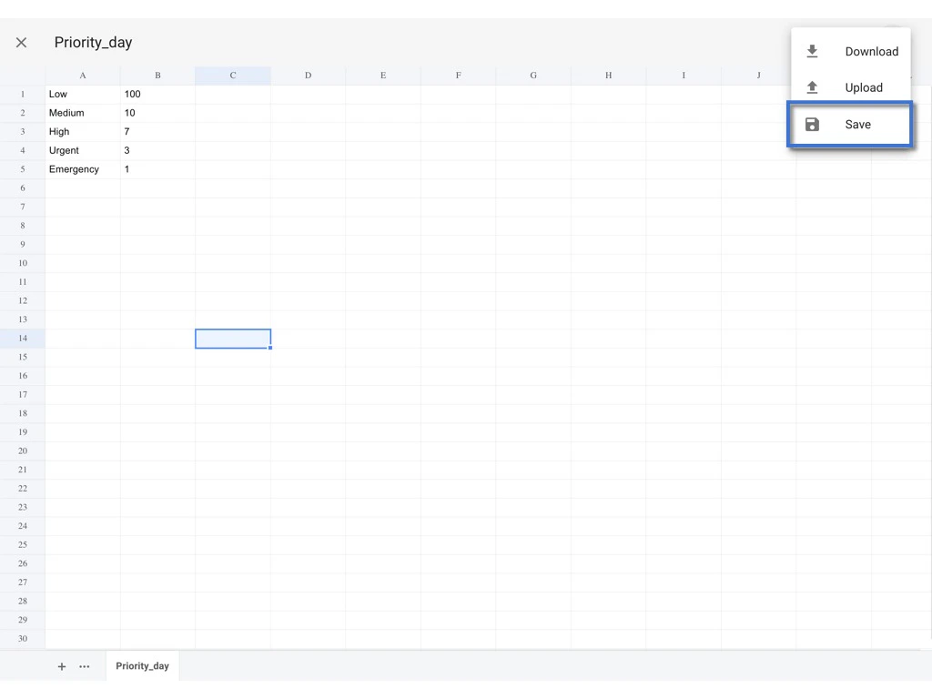 How to edit a preset spreadsheet? (Company level)