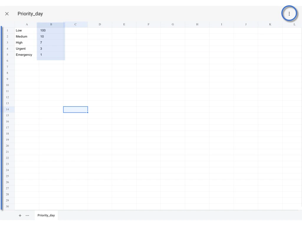 How to edit a preset spreadsheet? (Company level)