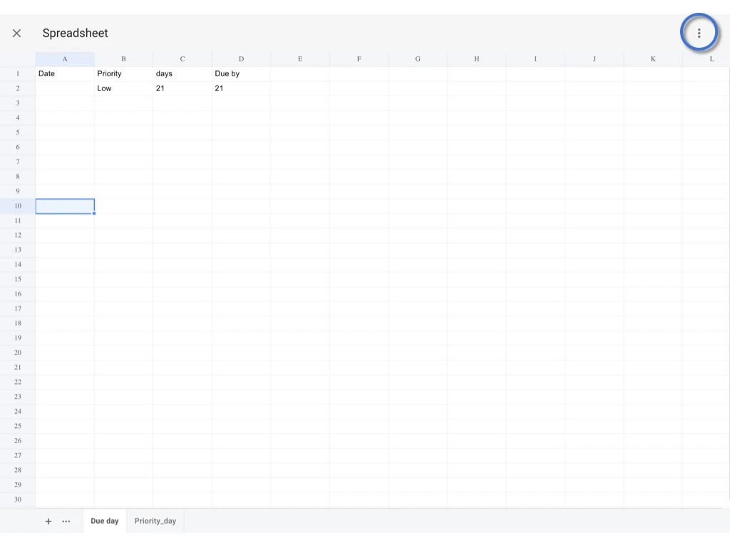 Preset Spreadsheet - Add and Merge with the template (Company level)