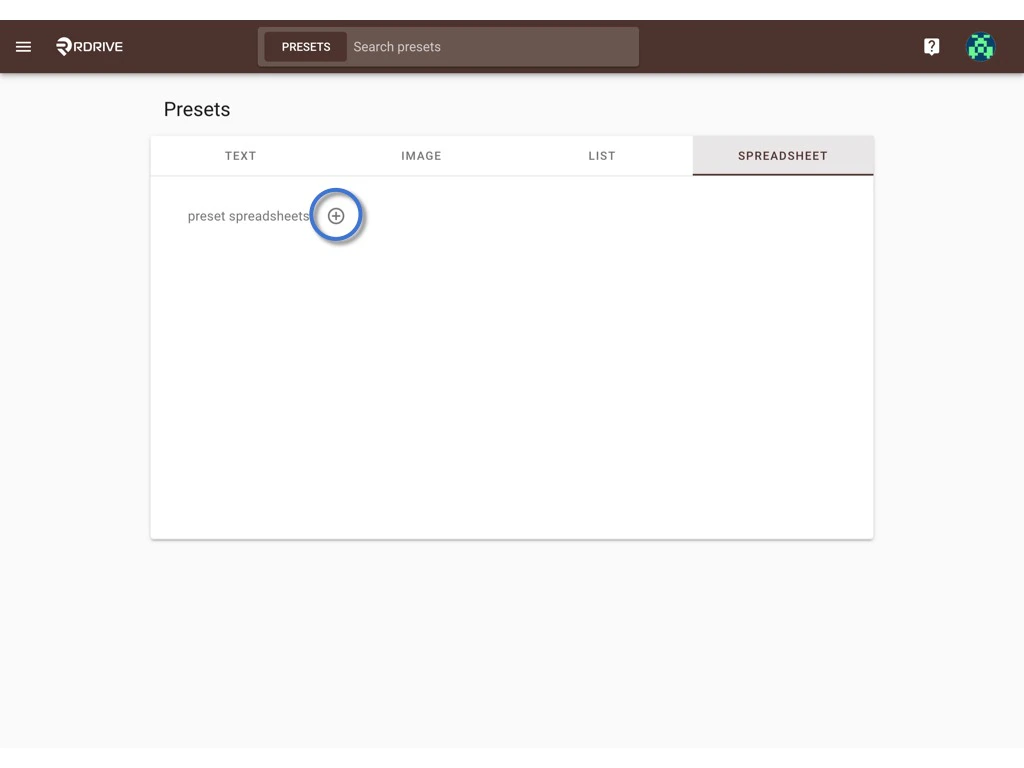 Preset Spreadsheet - Add and Merge with the template (Company level)