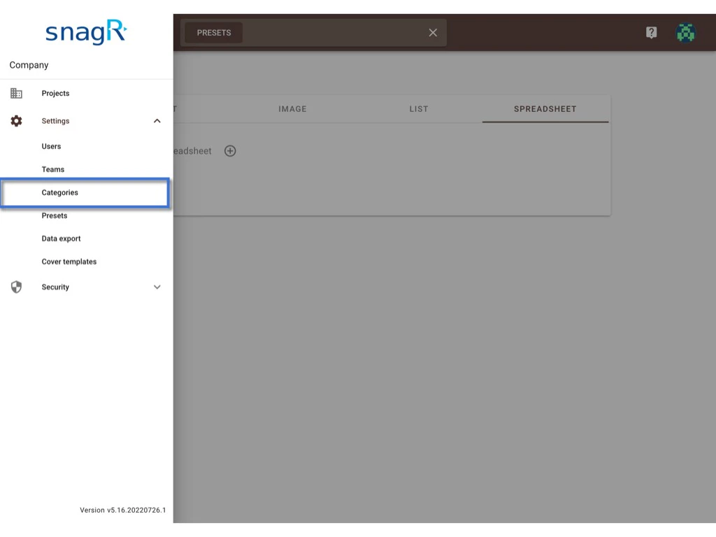Preset Spreadsheet - Add and Merge with the template (Company level)