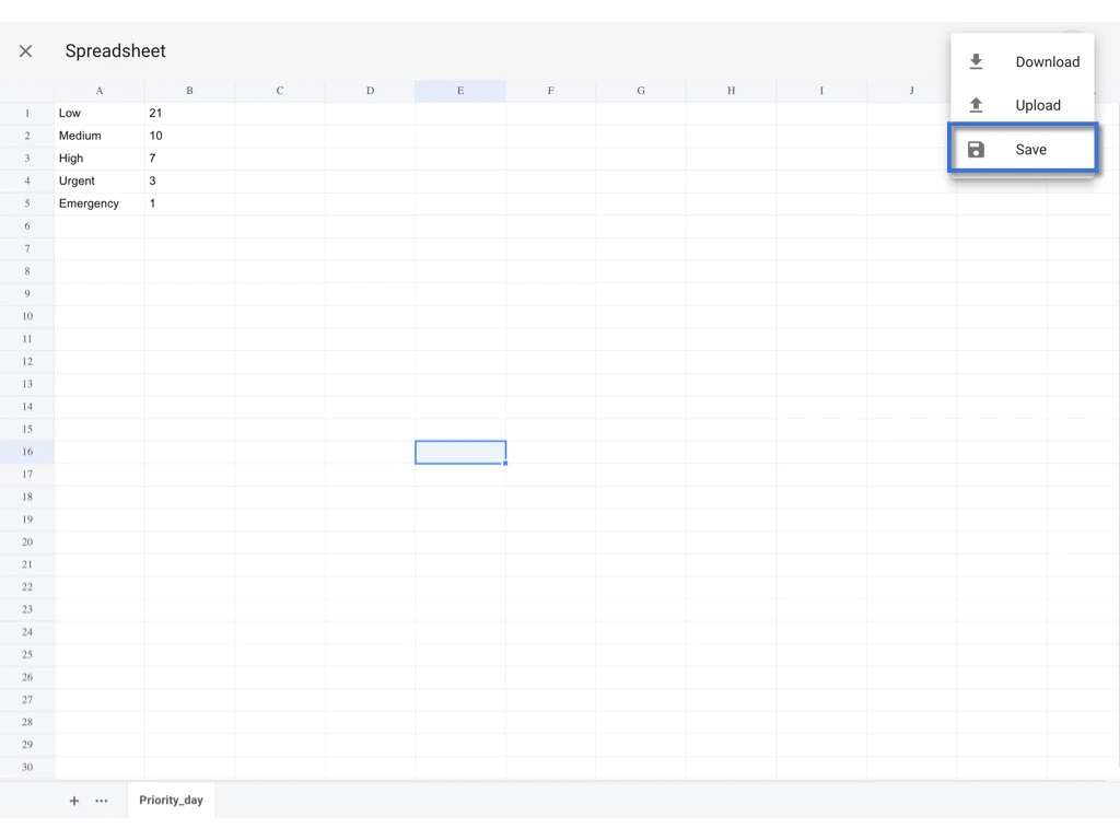 Preset Spreadsheet - Add and Merge with the template (Company level)