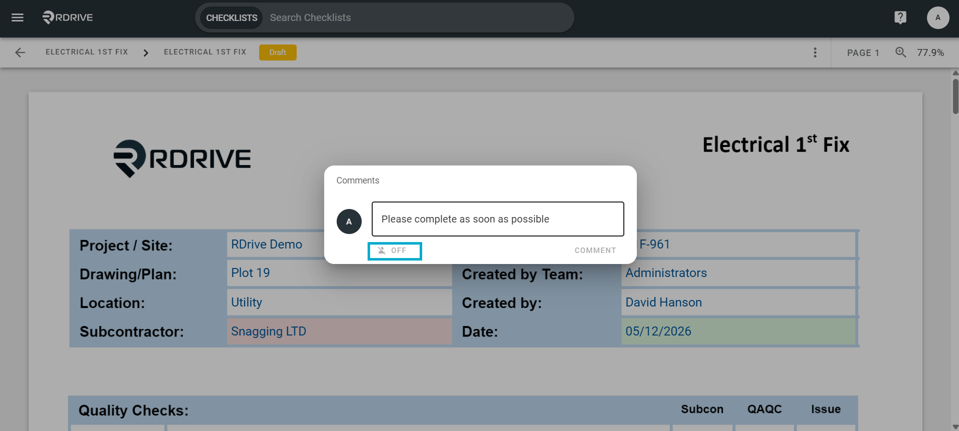 Making use of the "Comment" Function?