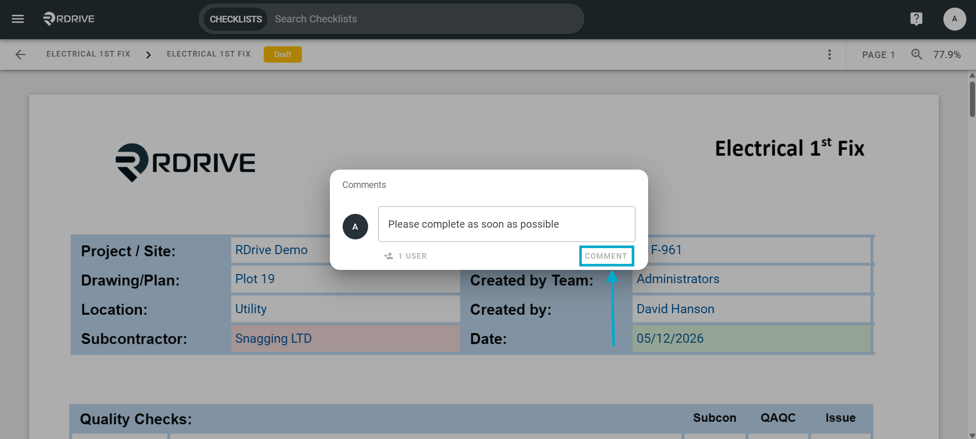 Making use of the "Comment" Function?
