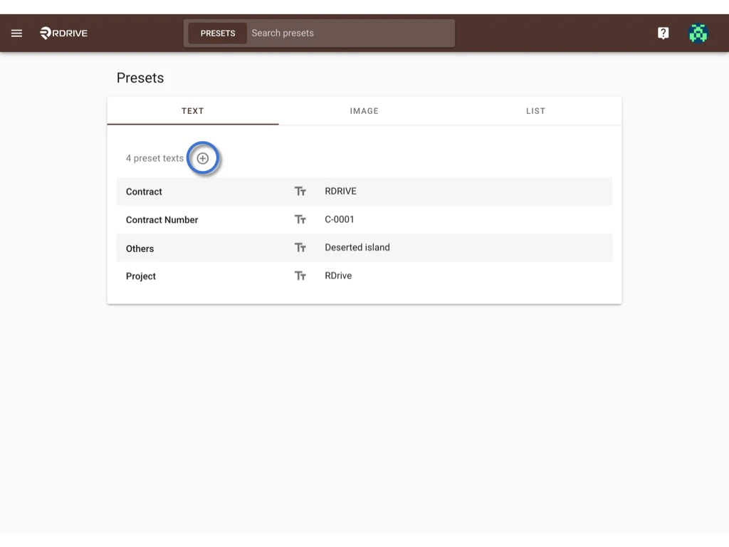 How to set up / edit a preset text? (Company level)