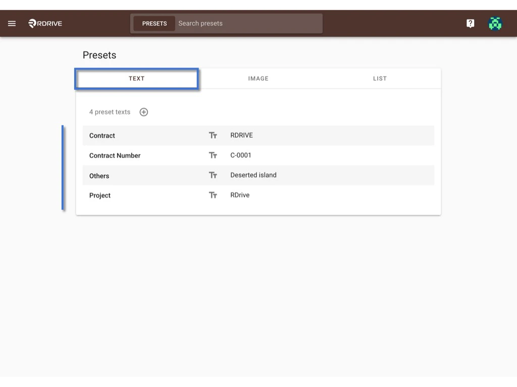 How to set up / edit a preset text? (Company level)