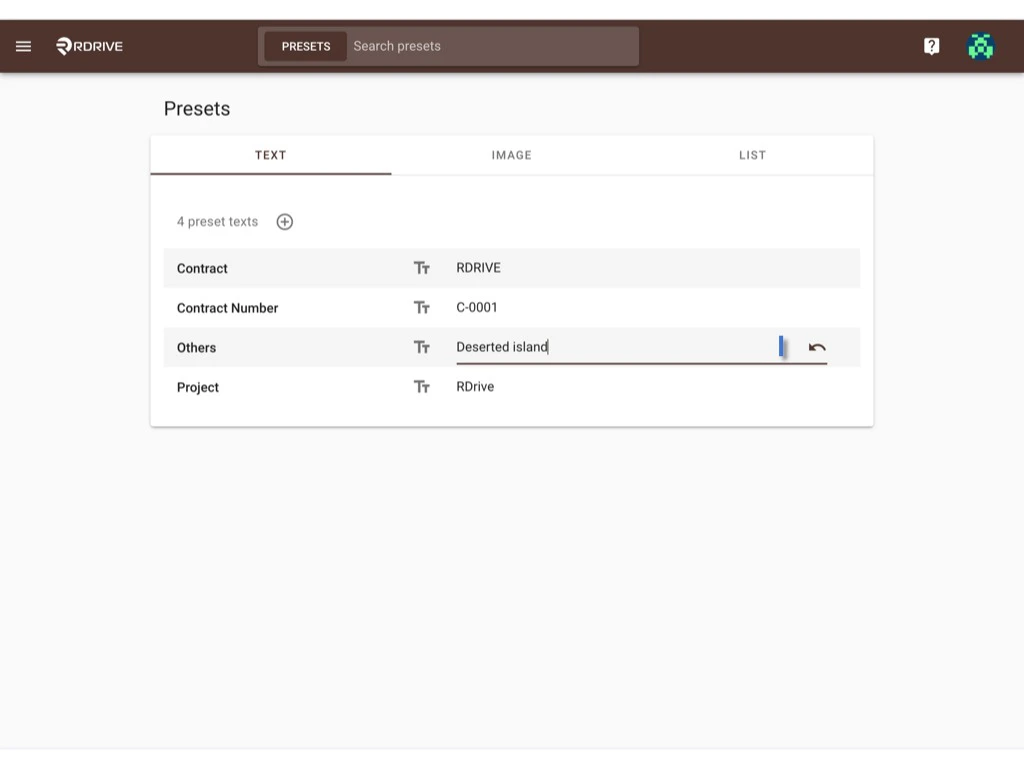 How to set up / edit a preset text? (Company level)