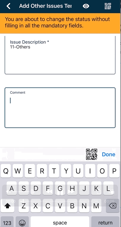 Scanning QR code to input text and Ext reg field