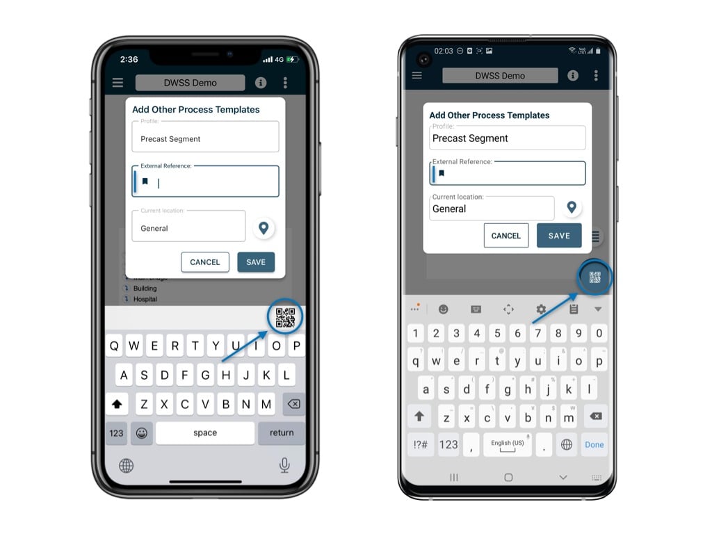 Scanning QR code to input text and Ext reg field