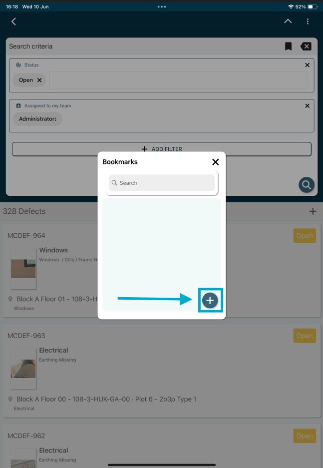 Save a Bookmark for filter