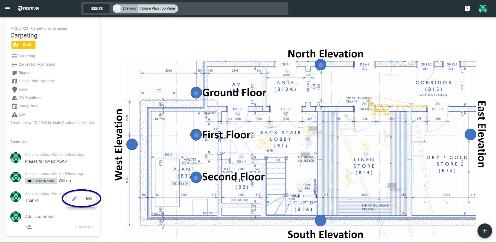 Can I reply to a comment on the issue/defect/record?