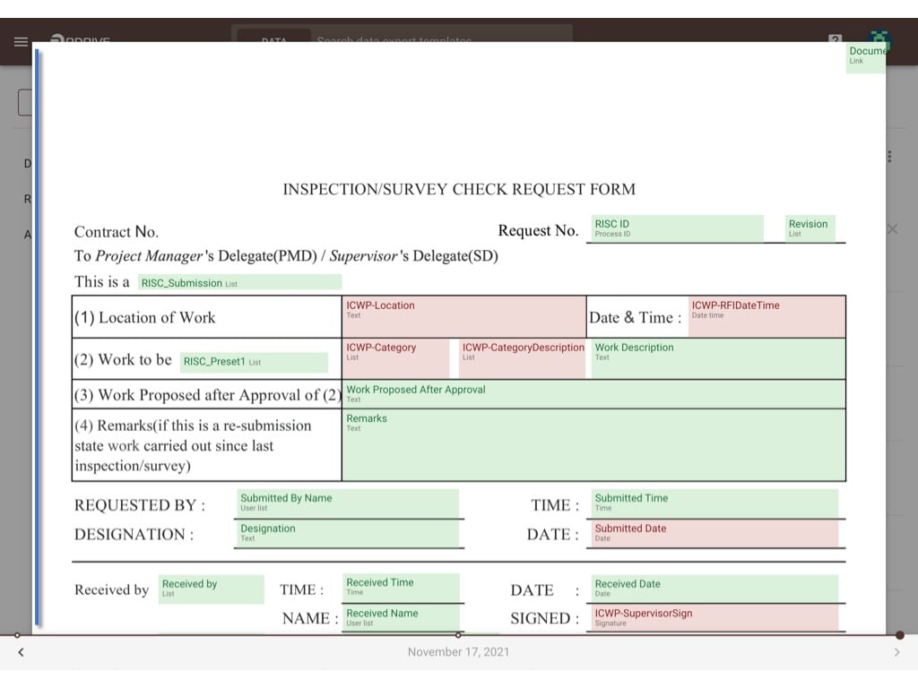 How to create a Data export template?