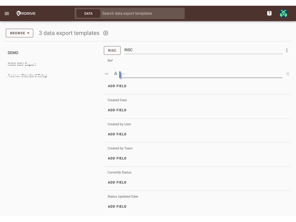 How to create a Data export template?