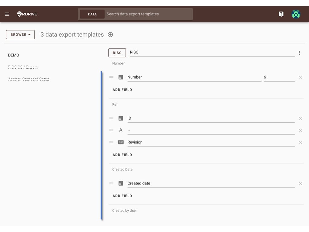 How to create a Data export template?