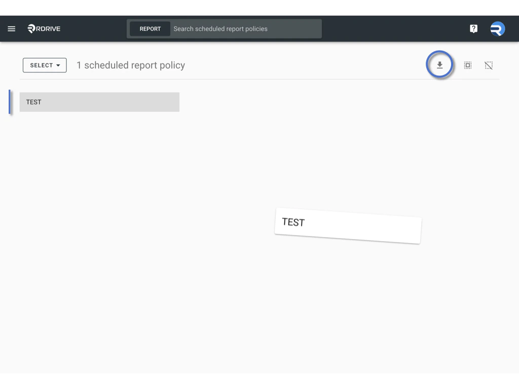 Managing Scheduled Report Policies in RDrive
