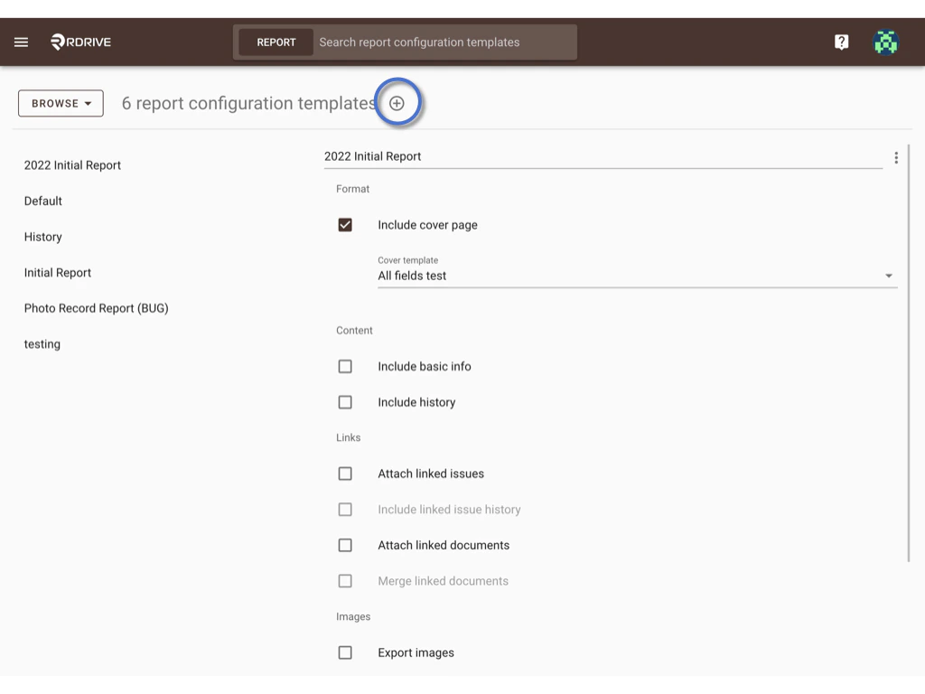 Set up a Report configuration