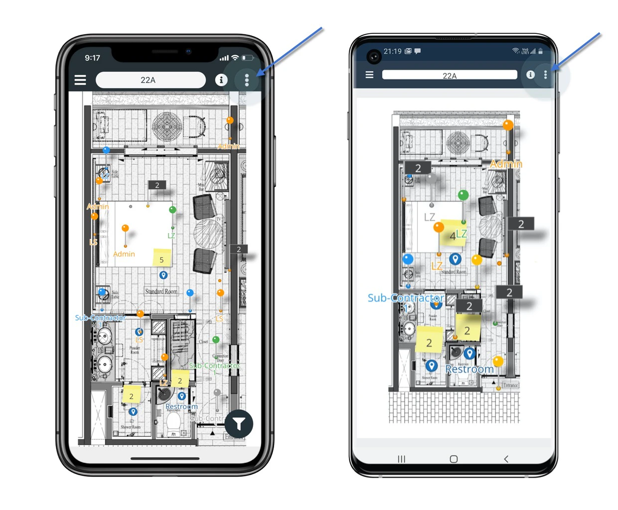 Location pin on the drawing