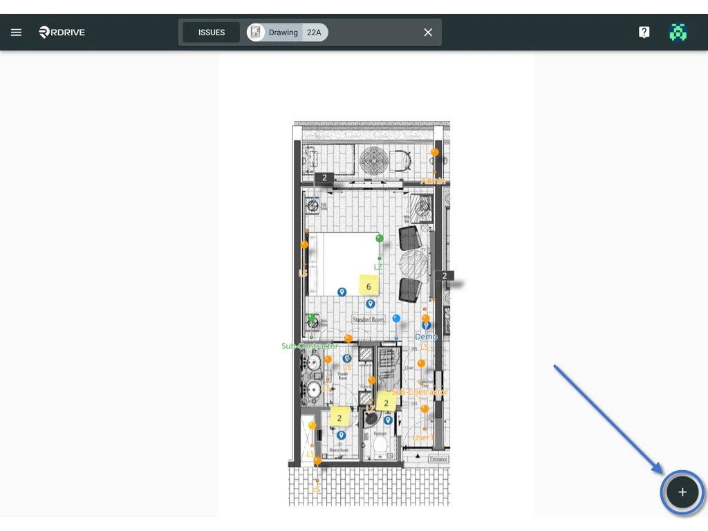 Location pin on the drawing