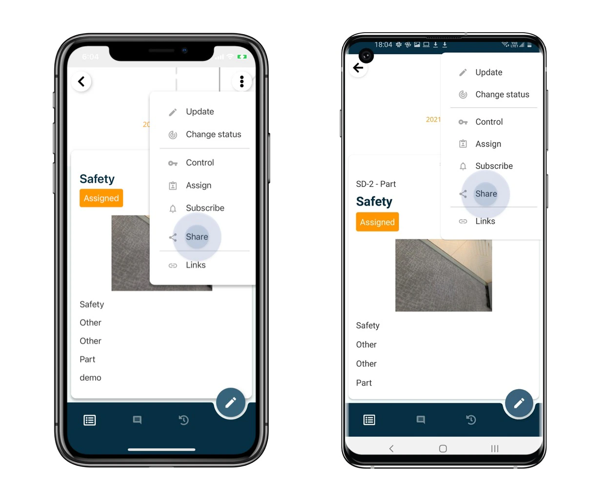 How to share the issue/record?