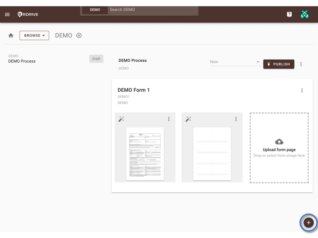 Create a process template with form