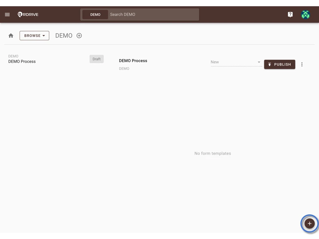 Create a process template with form