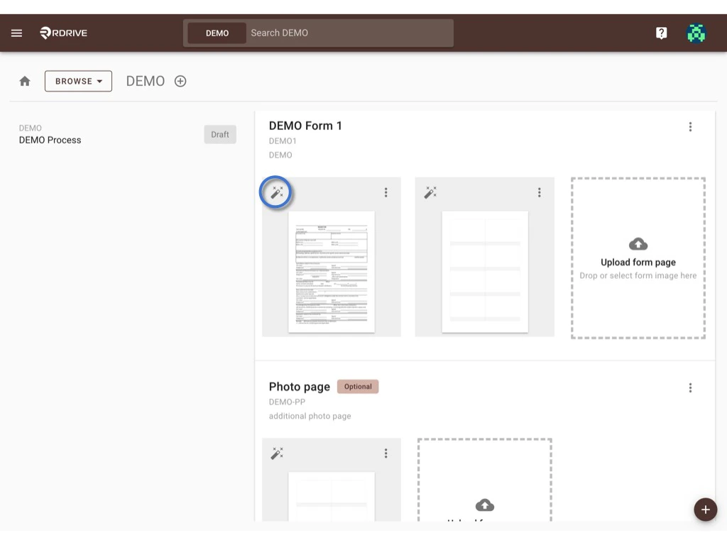 Create a process template with form