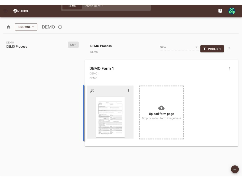 Create a process template with form
