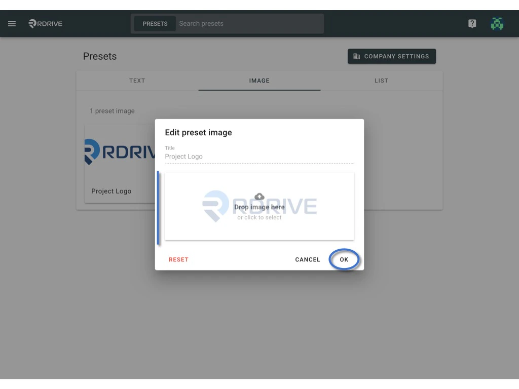 How to edit a preset image?