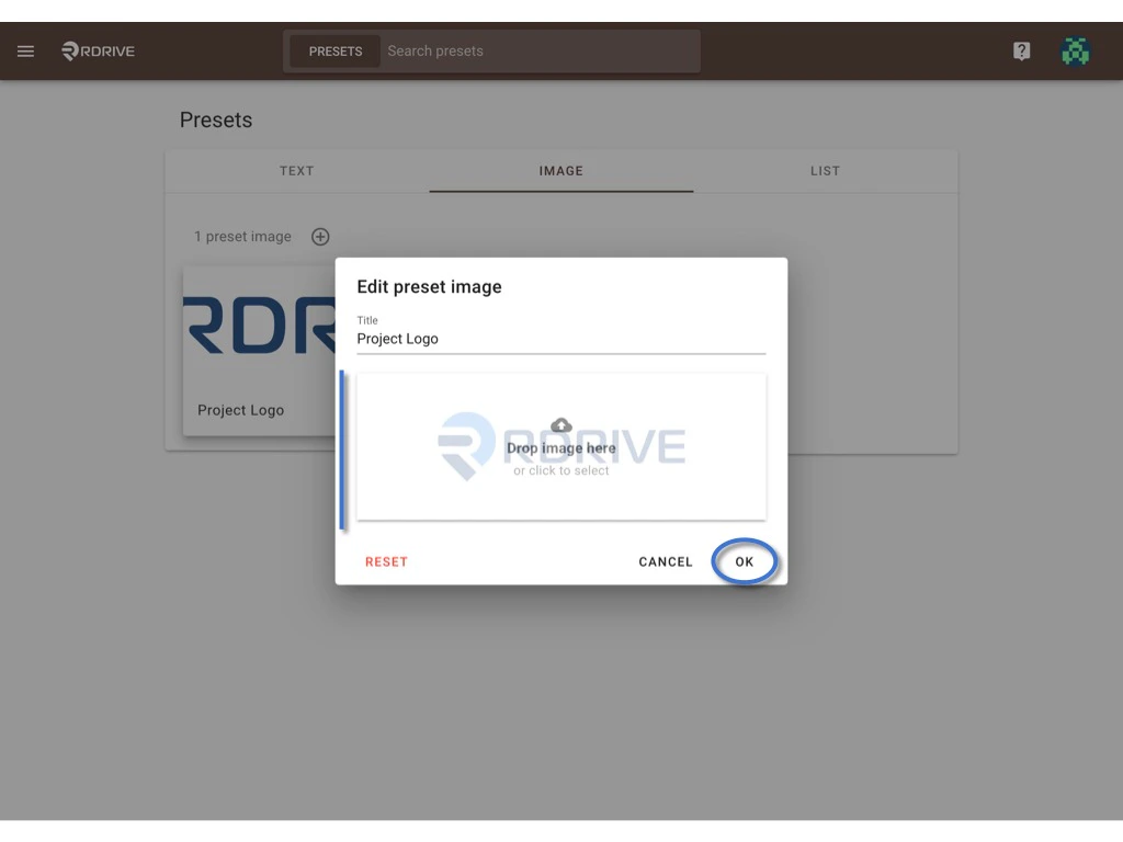 How to set up / edit a preset image? (Company level)