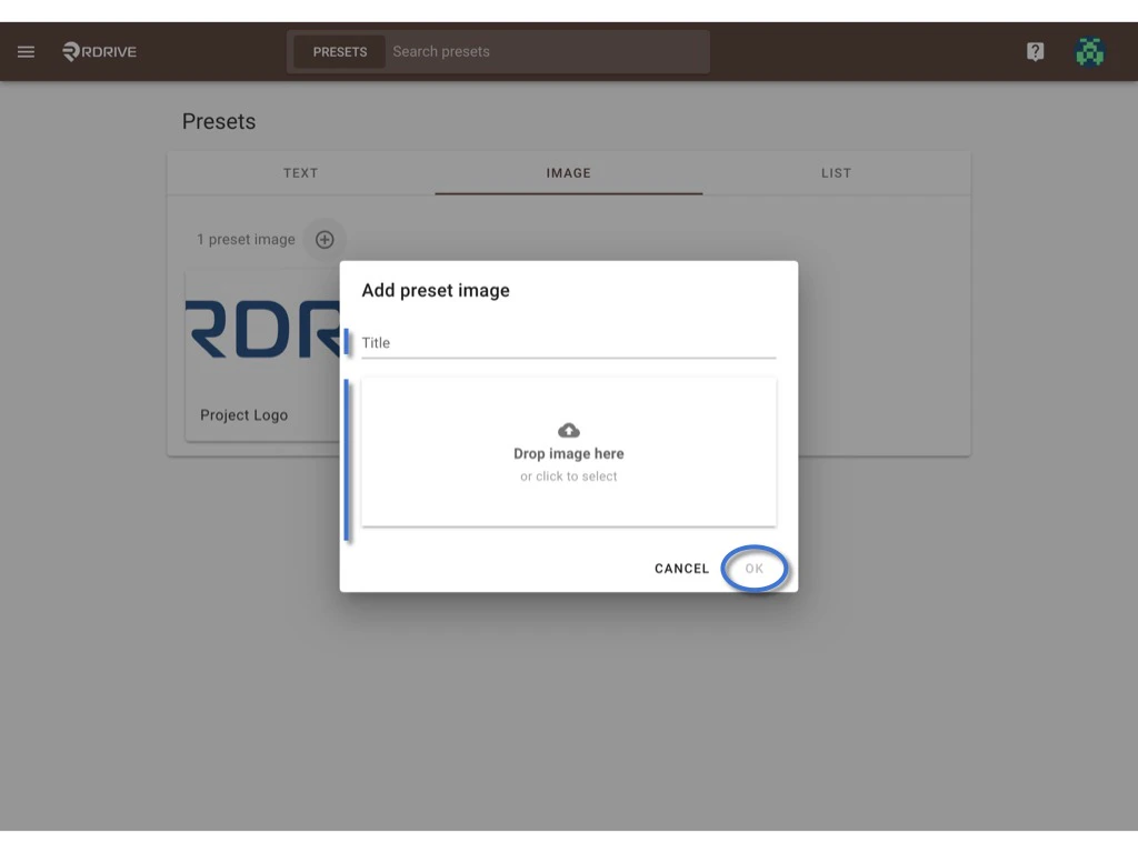 How to set up / edit a preset image? (Company level)