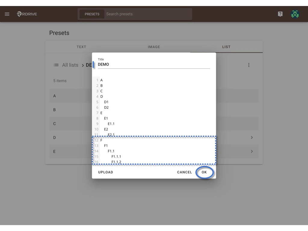 How to set up / edit preset lists? (Company level)