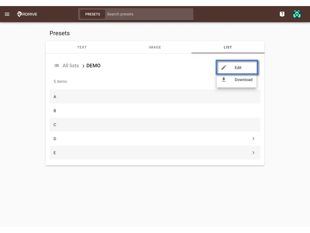 How to set up / edit preset lists? (Company level)