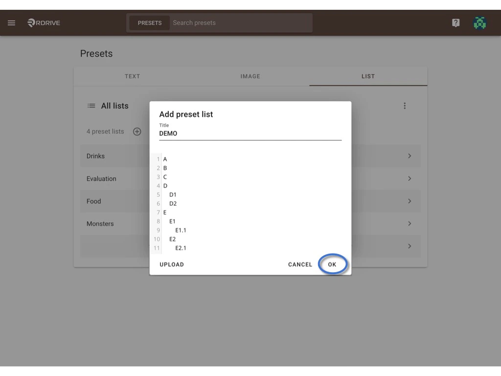 How to set up / edit preset lists? (Company level)