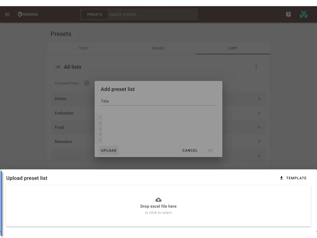 How to set up / edit preset lists? (Company level)
