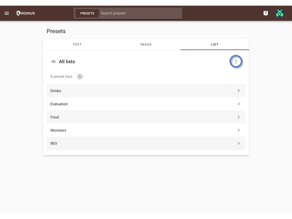 How to set up / edit preset lists? (Company level)