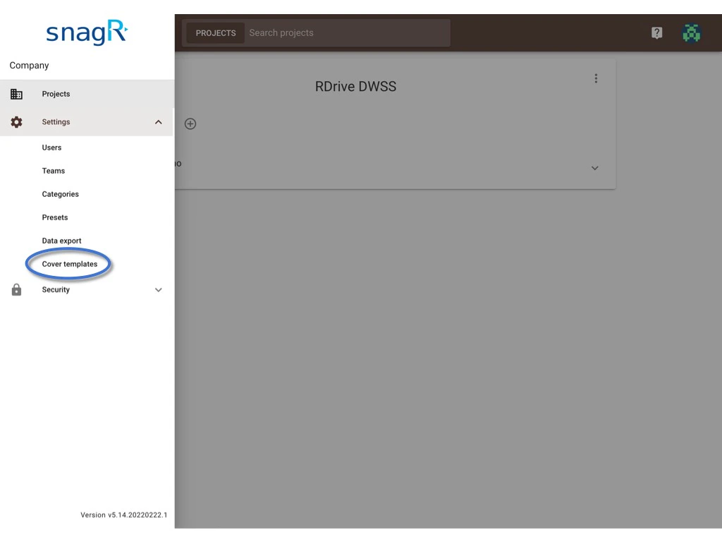 Manage the cover templates