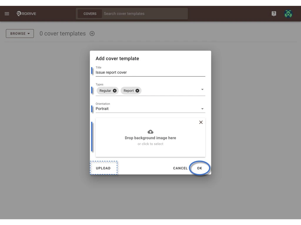 Create a report cover template