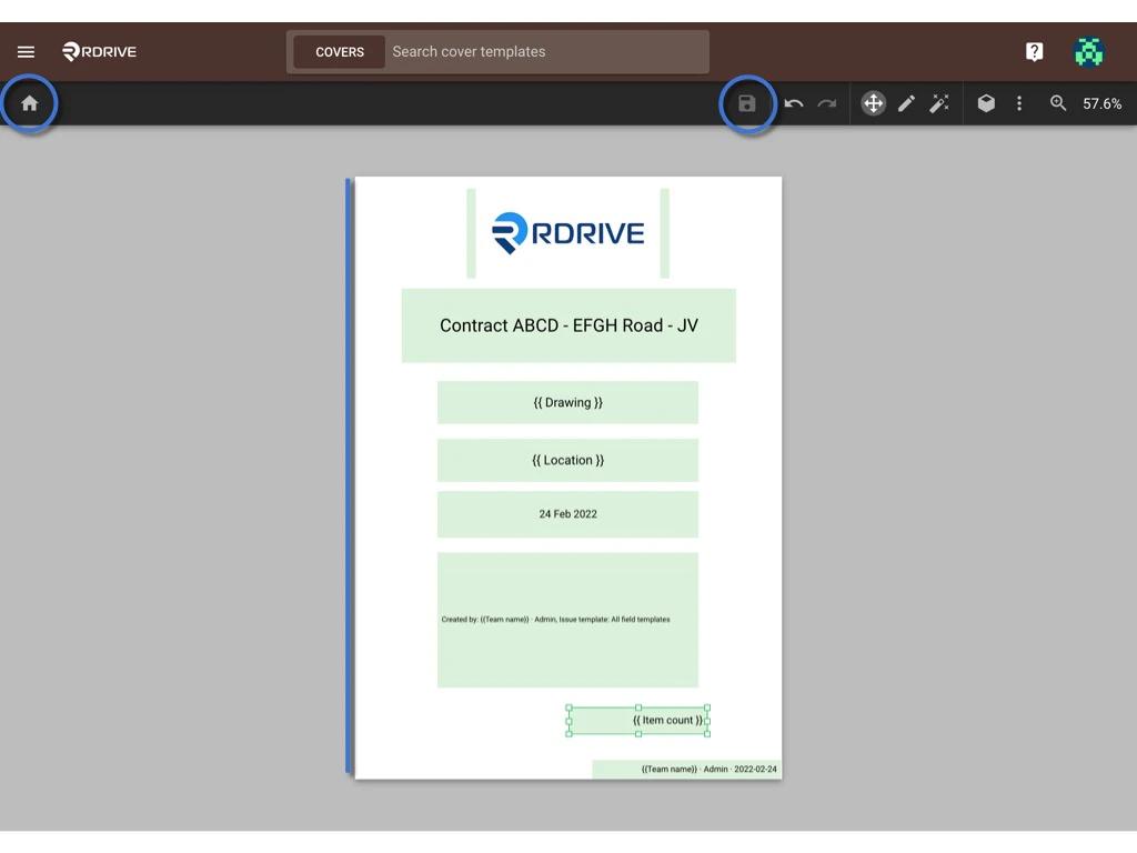 Create a report cover template