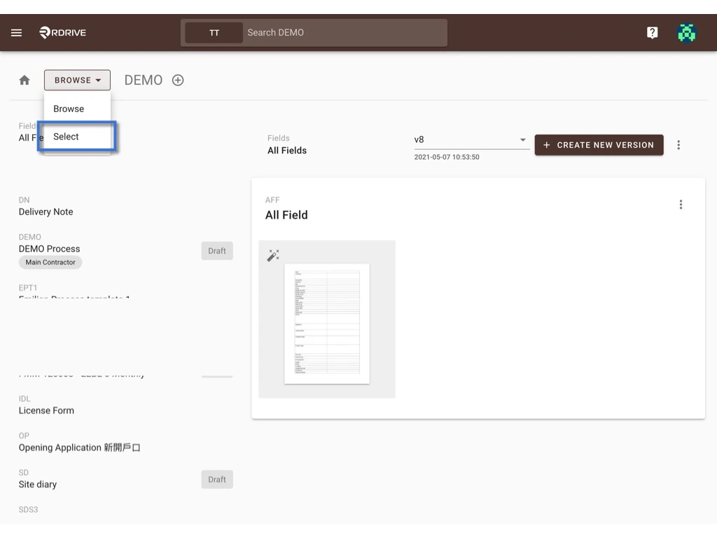 How to update the process template & form?